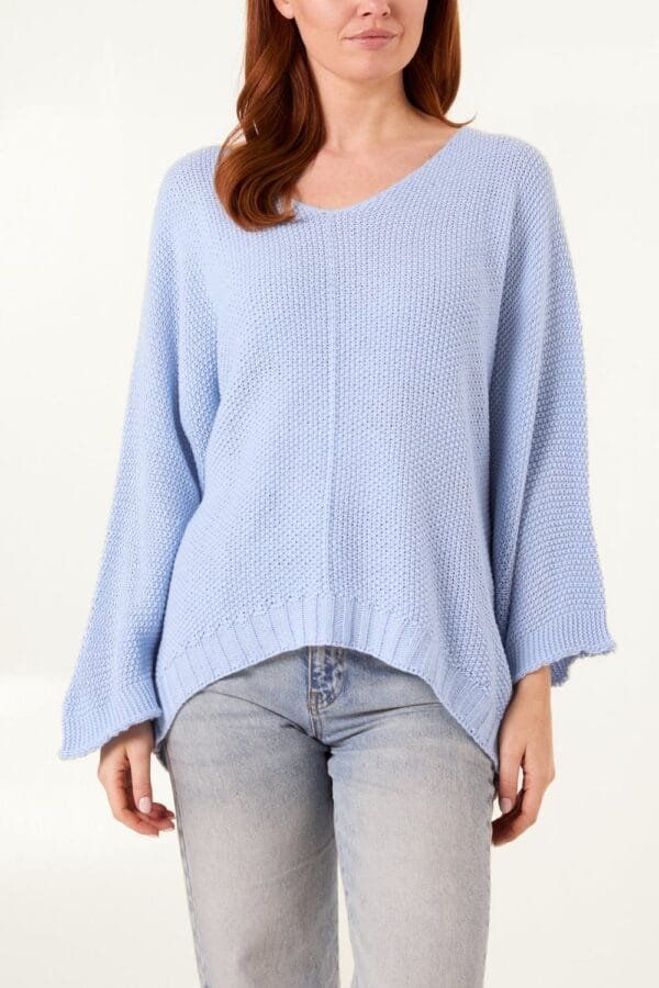 Batwing Oversized V-Neck Jumper
