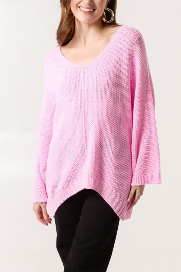 Batwing Oversized V-Neck Jumper