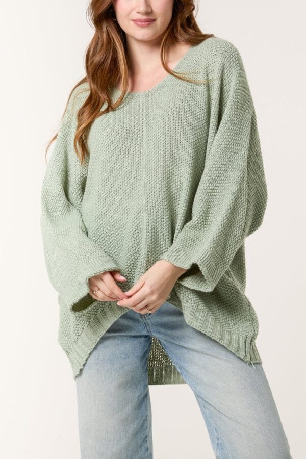 Batwing Oversized V-Neck Jumper