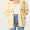 Yellow Cardigan With Embroidered Flowers