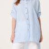 Cotton Blend Striped Oversized Shirt