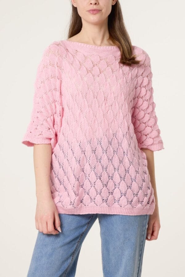 Teardrop Knit Short Sleeve Jumper