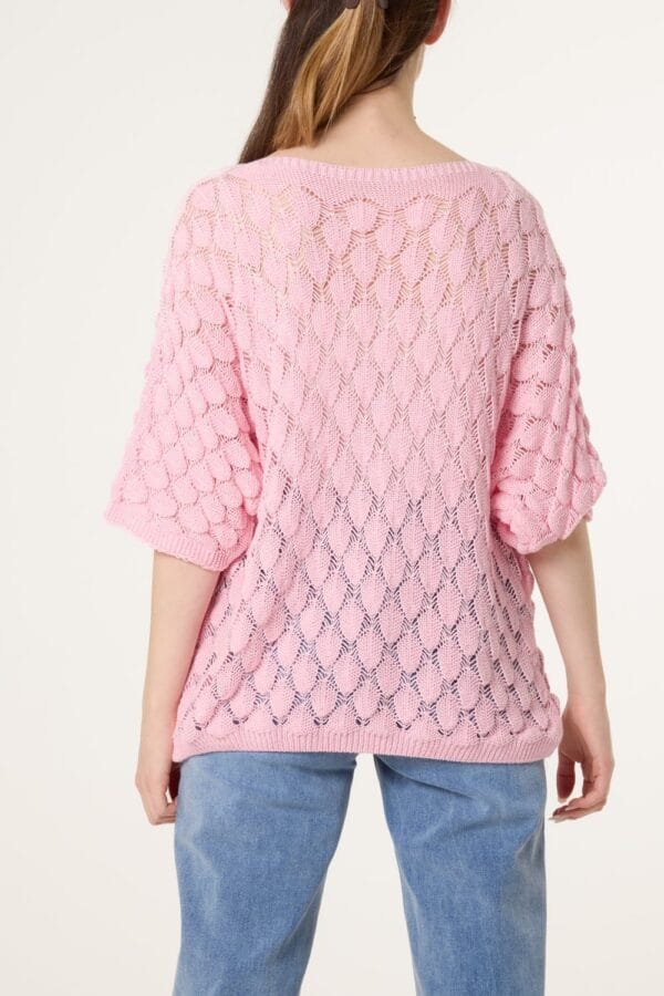 Teardrop Knit Short Sleeve Jumper