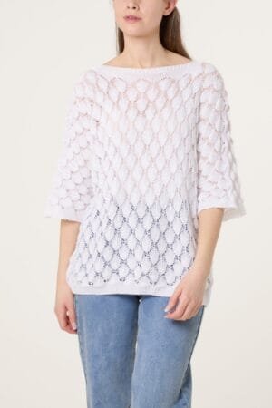 Teardrop Knit Short Sleeve Jumper