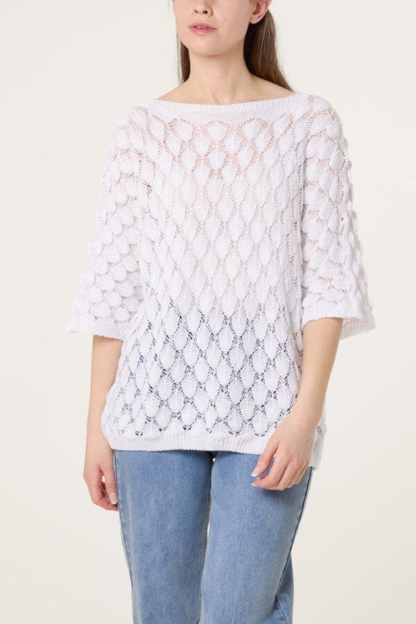 Teardrop Knit Short Sleeve Jumper