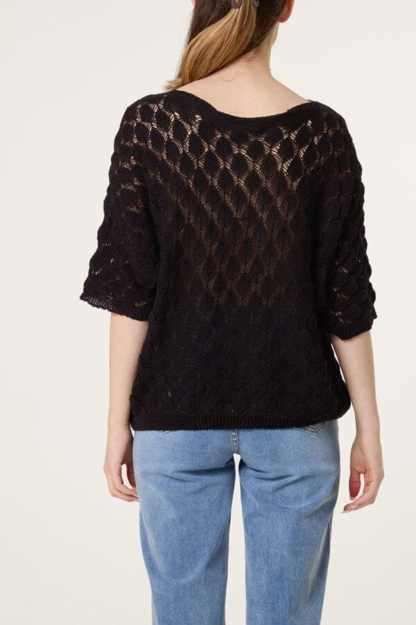 Teardrop Knit Short Sleeve Jumper