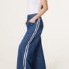 Stripe Detail Wide Leg Denim Jeans