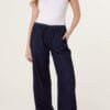 Drawstring Wide Leg Denim Trousers