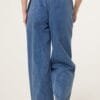Drawstring Wide Leg Denim Trousers