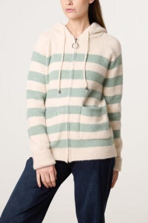 2026/02/1000402840.jpg Striped Cosy Knit Hoodie- Sage & Cream