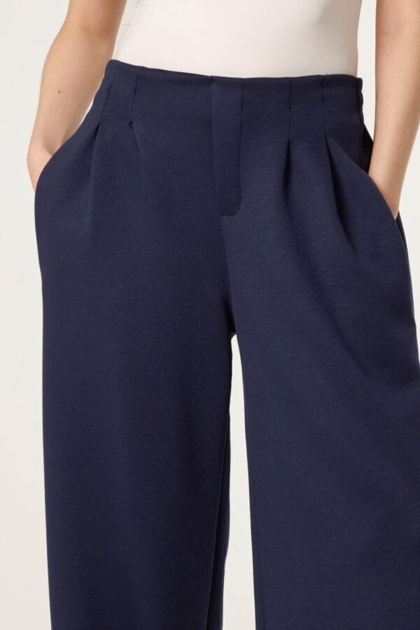 Soft Touch Front Crease Wide Leg Trousers