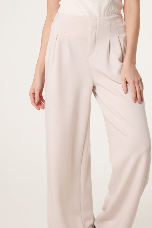 Soft Touch Front Crease Wide Leg Trousers