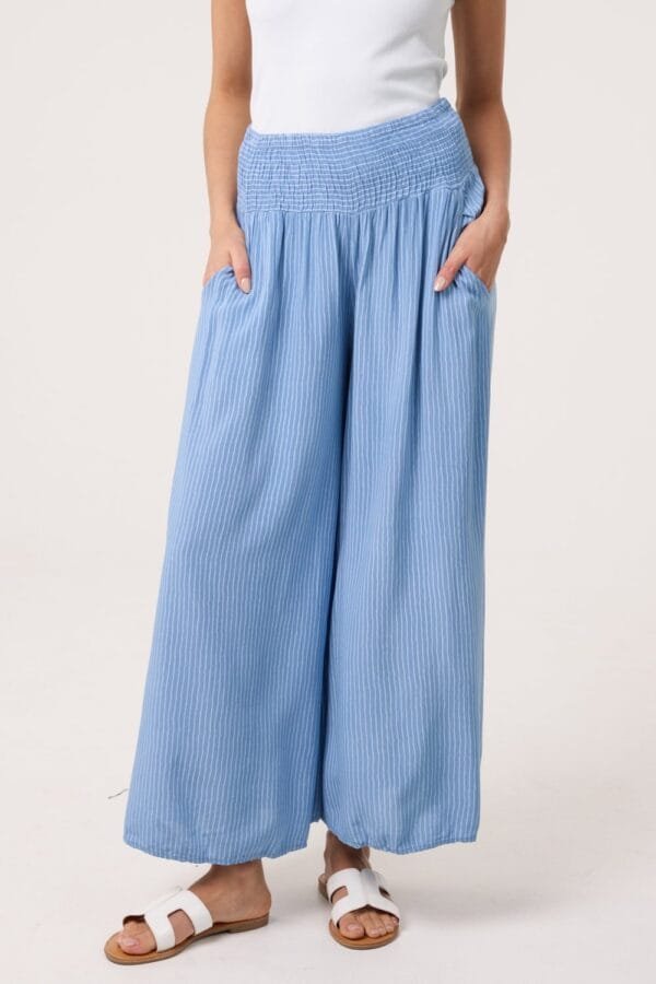 Pinstripe Wide Leg Trousers