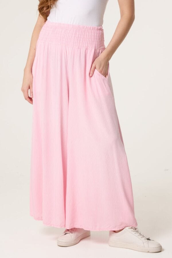 Pinstripe Wide Leg Trousers