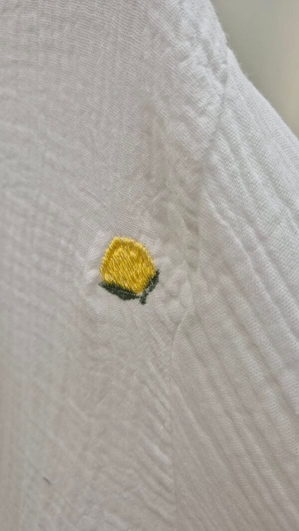 Lemon Embroidered Cotton Shirt