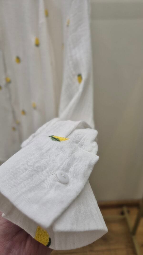 Lemon Embroidered Cotton Shirt