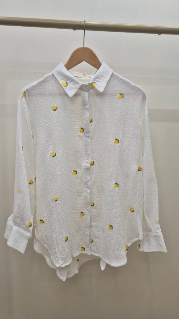 Lemon Embroidered Cotton Shirt