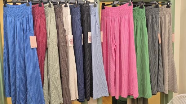 Pinstripe Wide Leg Trousers