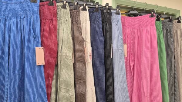 Pinstripe Wide Leg Trousers