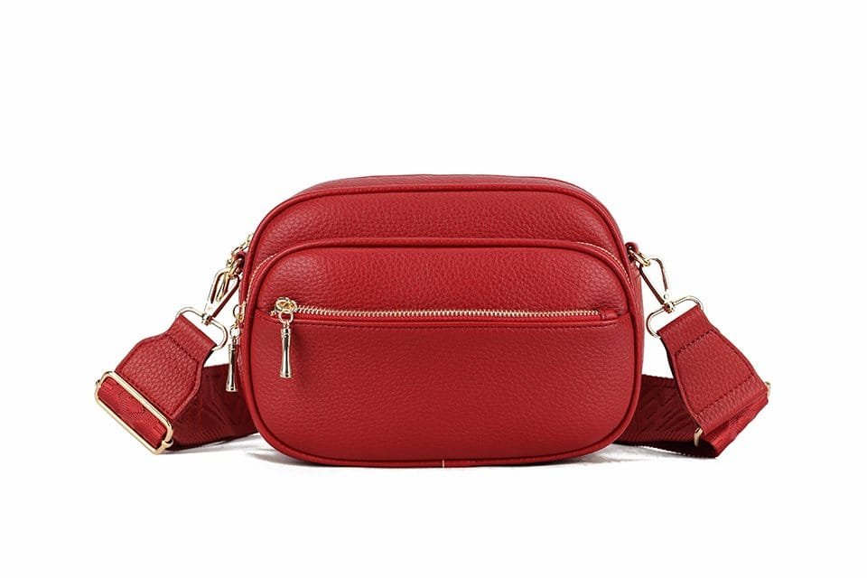 Red Crossbody Zip Bag