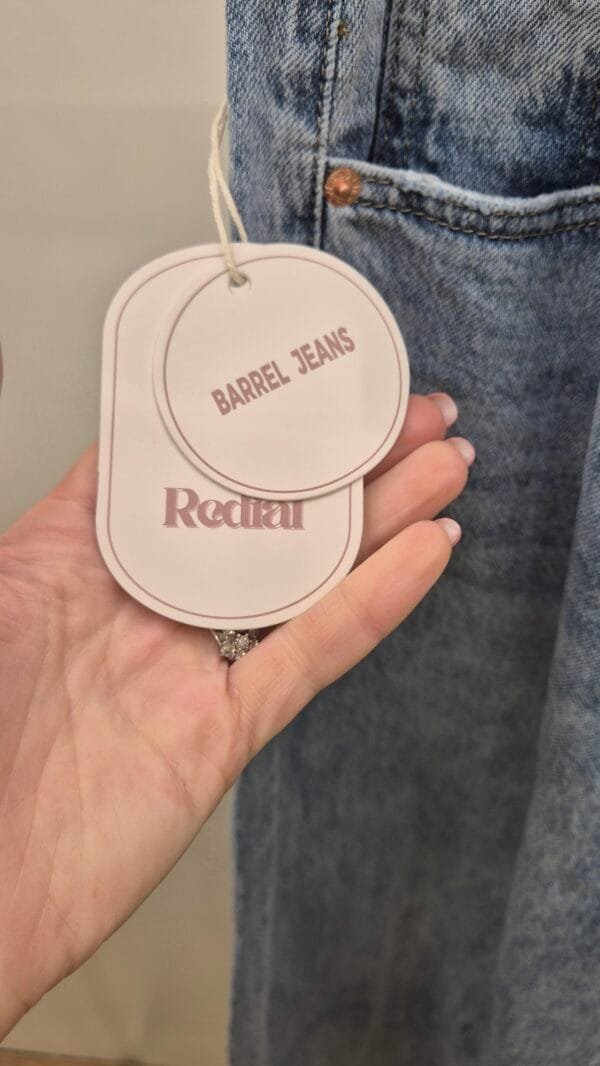 Light Wash Seam Detail Barrel Jeans