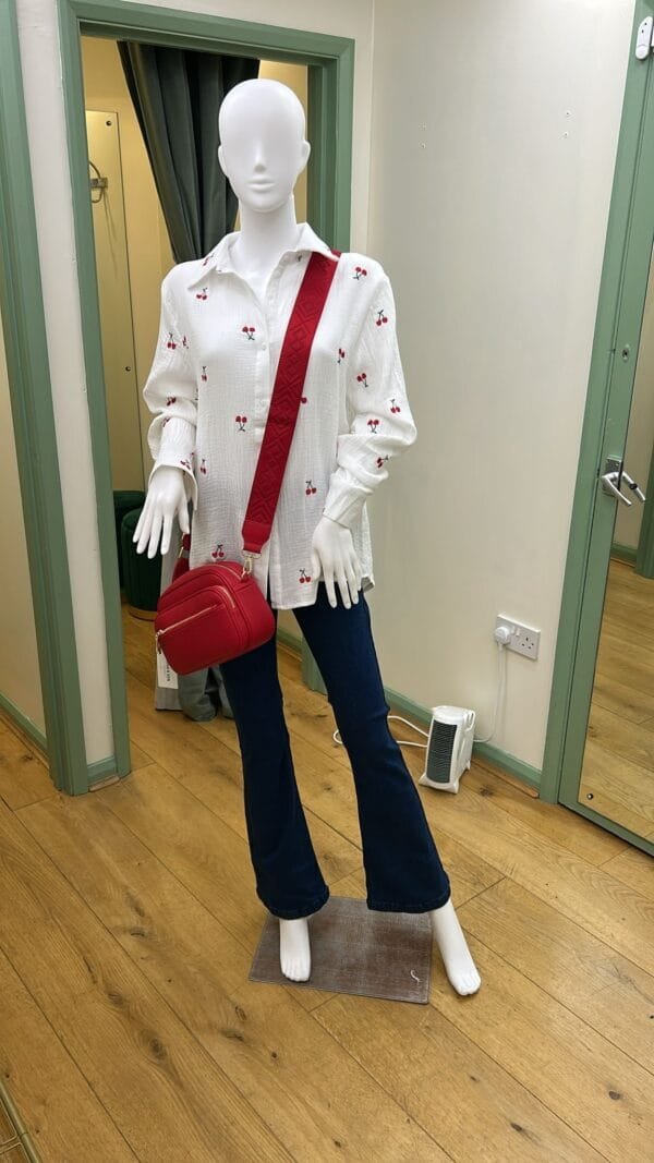 Red Crossbody Zip Bag