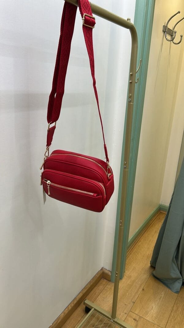 Red Crossbody Zip Bag