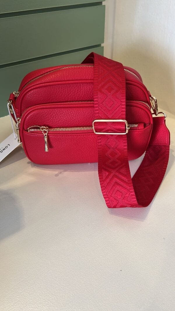 Red Crossbody Zip Bag