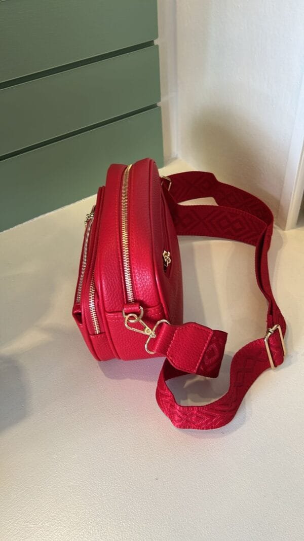 Red Crossbody Zip Bag