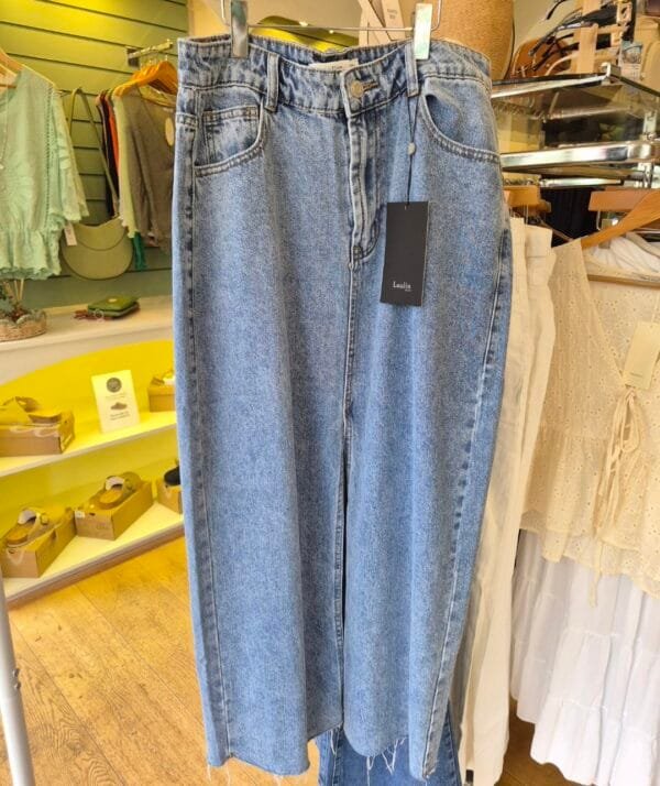 Light Wash Denim Midi Skirt size 10