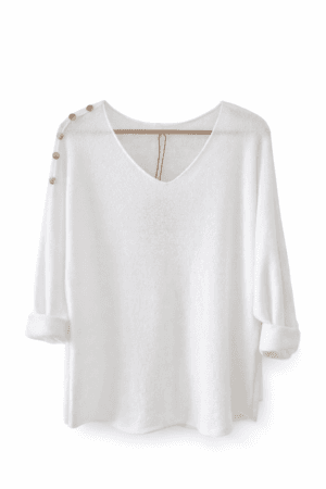 Gold Button Shoulder Knit Top