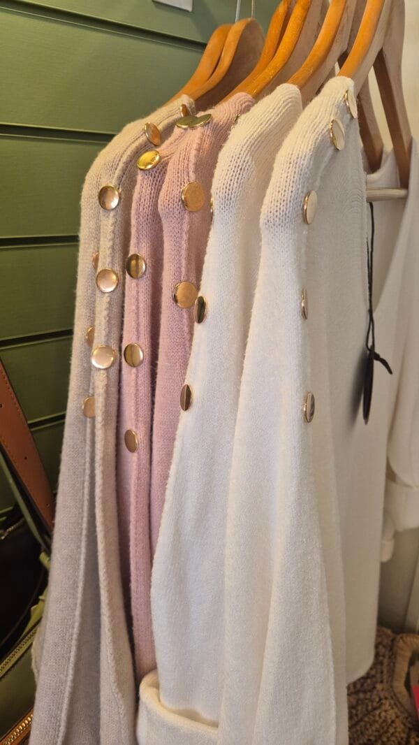 Gold Button Shoulder Knit Top