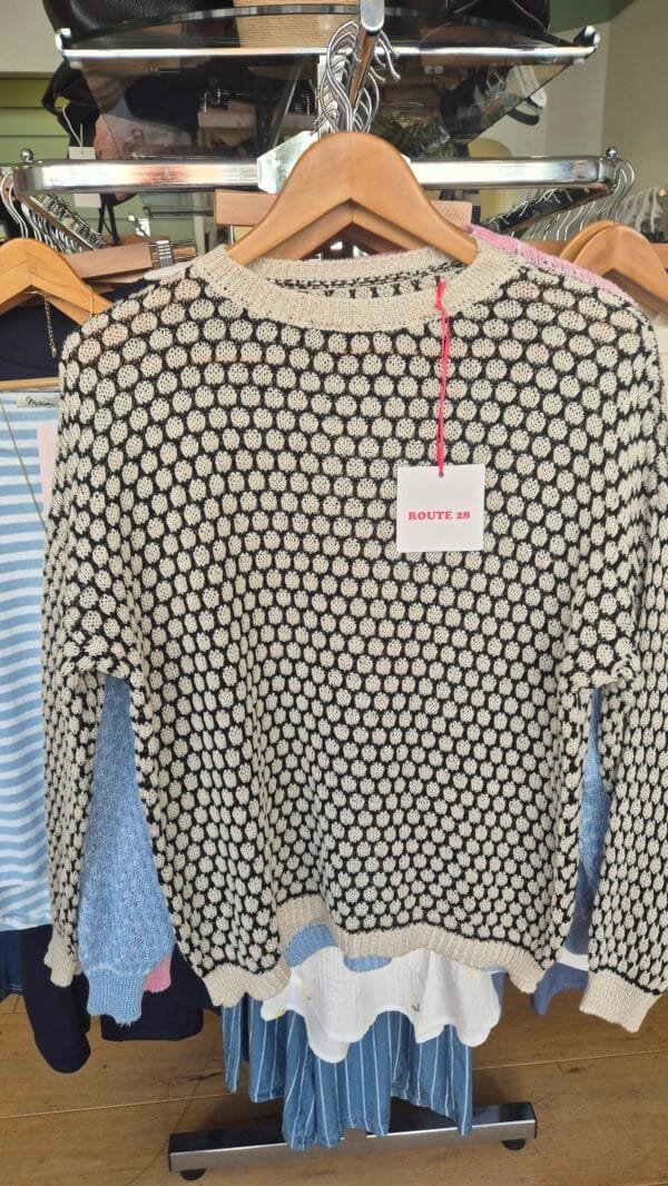 Spotty Pattern Lightweight Knit Jumper
