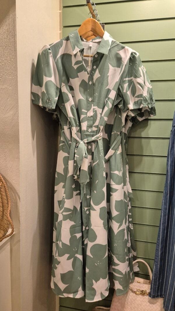 2026/03/1000409547-scaled.jpg Sage Floral Tie Waist Shirt Dress