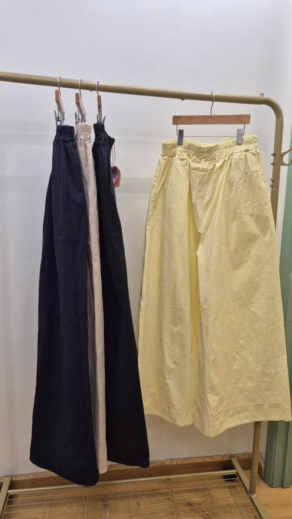 Lightweight Elastic Waist Wide Leg Trousers