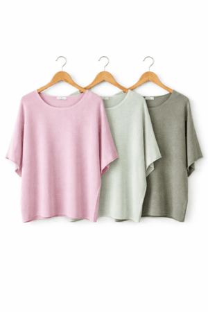 Soft Scoop Neck Short Sleeve Knit
