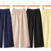 Lightweight Elastic Waist Wide Leg Trousers