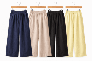 Lightweight Elastic Waist Wide Leg Trousers