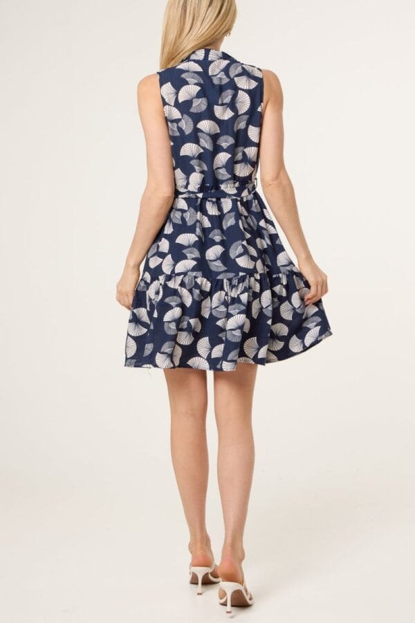 Godet Hem Sleeveless Shirt Dress