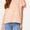 Flutter Sleeve Cotton Stripe T-Shirt