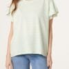 Flutter Sleeve Cotton Stripe T-Shirt