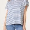 Flutter Sleeve Cotton Stripe T-Shirt