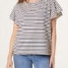 Flutter Sleeve Cotton Stripe T-Shirt