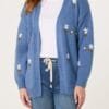 2026/03/1000412056.jpg Denim Blue Cardigan With Embroidered Flowers