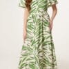 Green Brushstroke Midi Dress