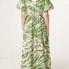 Green Brushstroke Midi Dress