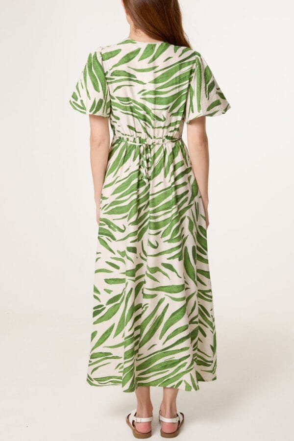 Green Brushstroke Midi Dress