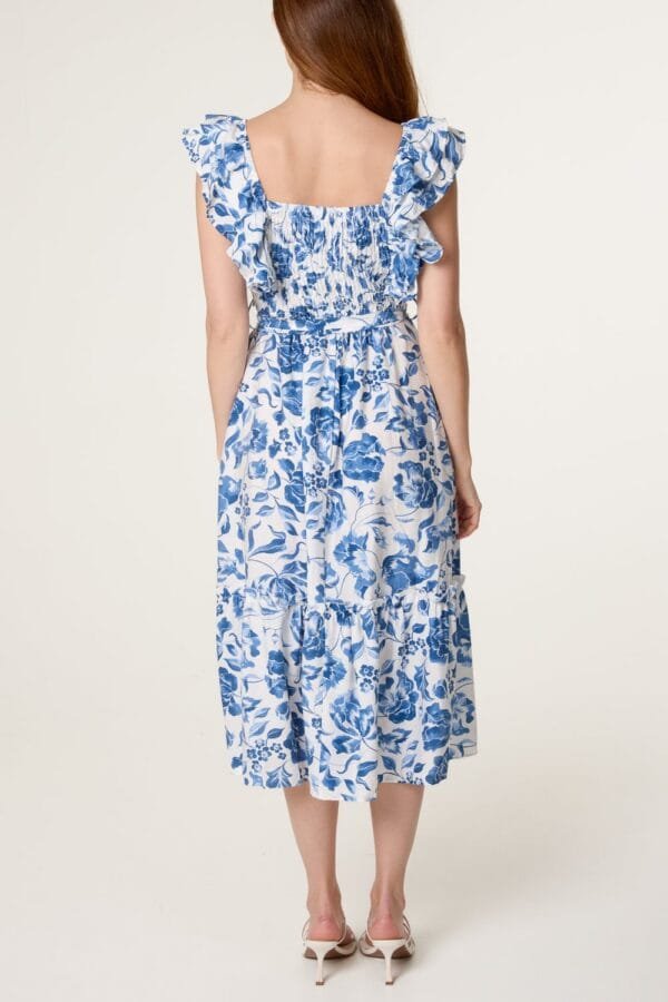 2026/03/1000412091.jpg Blue Floral Ruffle Midi Dress