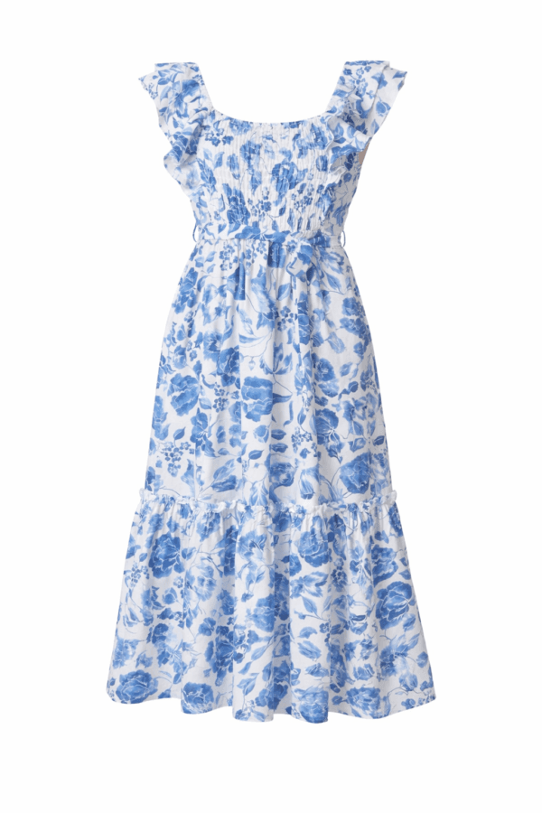 2026/03/1000412098.png Blue Floral Ruffle Midi Dress