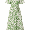 Green Brushstroke Midi Dress